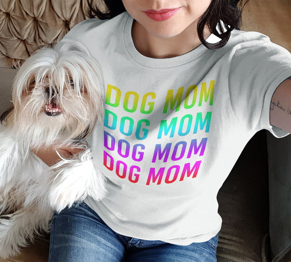 CUTE OMBRE COLORED DOG MOM TEES - UP TO 4XL - 2 COLORS