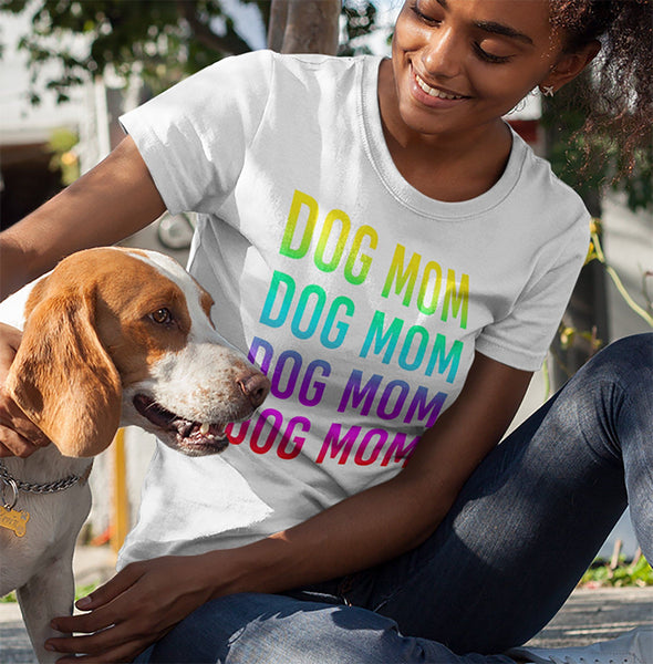 CUTE OMBRE COLORED DOG MOM TEES - UP TO 4XL - 2 COLORS