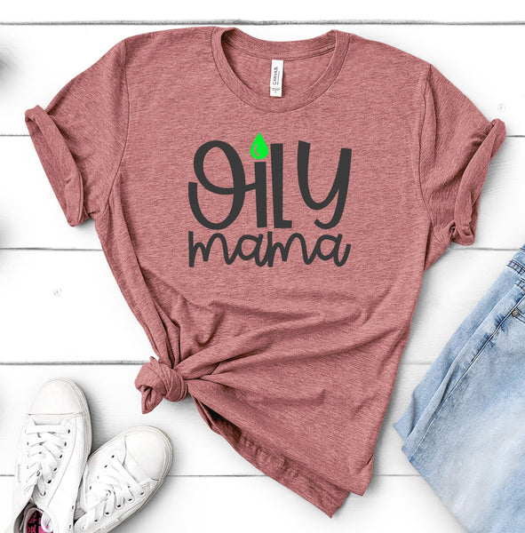 FUN OILY MAMA UNISEX TEES - UP TO 4XL - BEAUTIFUL HEATHER COLORS