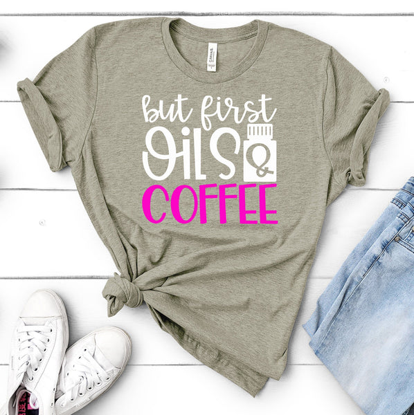FUN OILS & COFFEE UNISEX TEES - UP TO 4XL - BEAUTIFUL HEATHER COLORS