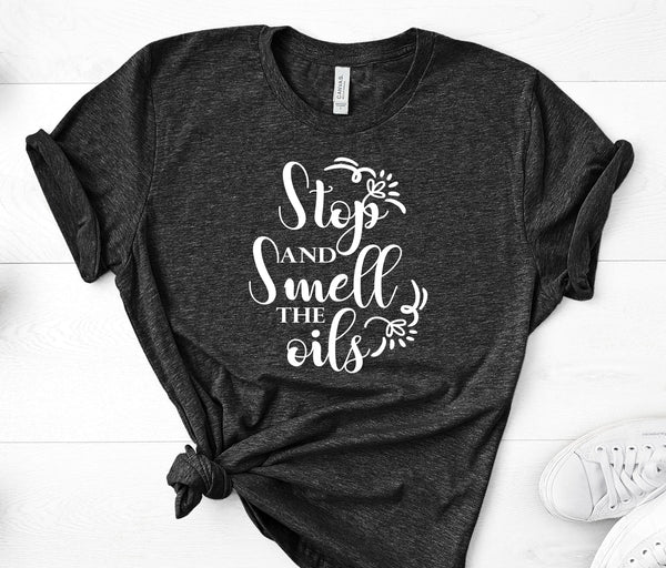 FUN SMELL THE OILS UNISEX TEES - UP TO 4XL - BEAUTIFUL HEATHER COLORS