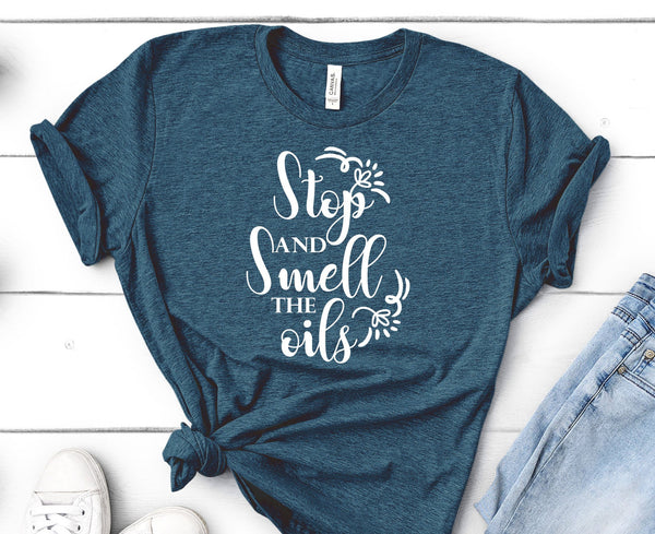 FUN SMELL THE OILS UNISEX TEES - UP TO 4XL - BEAUTIFUL HEATHER COLORS