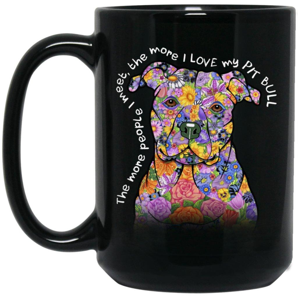 LOVE MY PIT BULL Black Mug - Big 15 oz Size