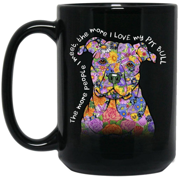 LOVE MY PIT BULL Black Mug - Big 15 oz Size