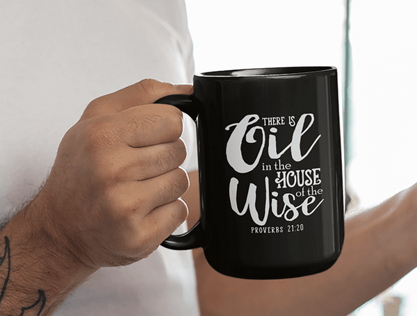 PROVERBS Black Mug - BIG 15 oz. size