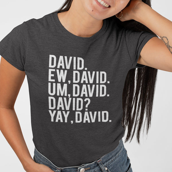 EW DAVID SCHITT'S CREEK HEATHER DARK GREY BELLA CANVAS TEE - SIZES TO 4XL