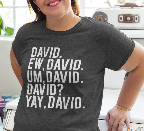EW DAVID SCHITT'S CREEK HEATHER DARK GREY BELLA CANVAS TEE - SIZES TO 4XL