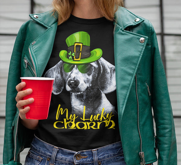 COOL LUCKY CHARM DACHSHUND BELLA CANVAS TEES - SIZES TO 4XL - 2 COLORS