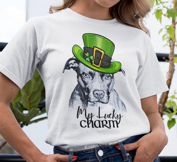 MY LUCKY CHARM PIT BULL PREMIUM BELLA CANVAS TEES - SIZES TO 4XL