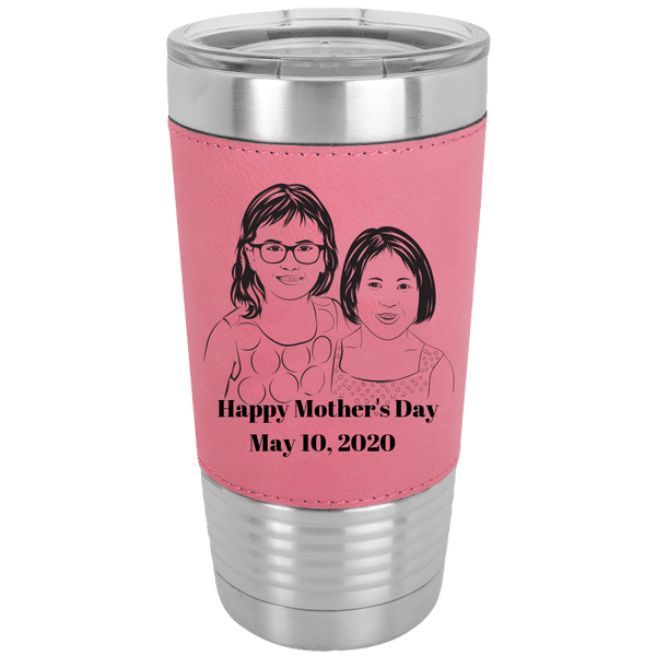 CUSTOM PHOTO POLAR CAMEL 20 oz Laser Etched Leatherette Tumbler - with YOUR PHOTO - 5 colors to choose from