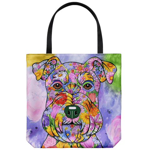 FABULOUS FLOWER SCHNAUZER CANVAS TOTE - NEW BIGGER SIZE