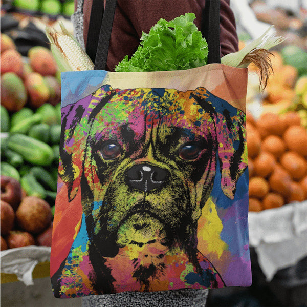 GORGEOUS POP ART BOXER CANVAS TOTE - NEW BIGGER SIZE