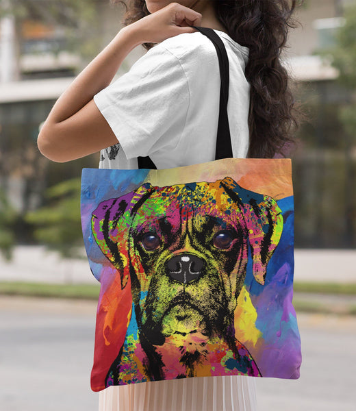 GORGEOUS POP ART BOXER CANVAS TOTE - NEW BIGGER SIZE