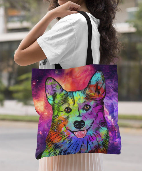 GORGEOUS POP ART CORGI DOG CANVAS TOTE - NEW BIGGER SIZE