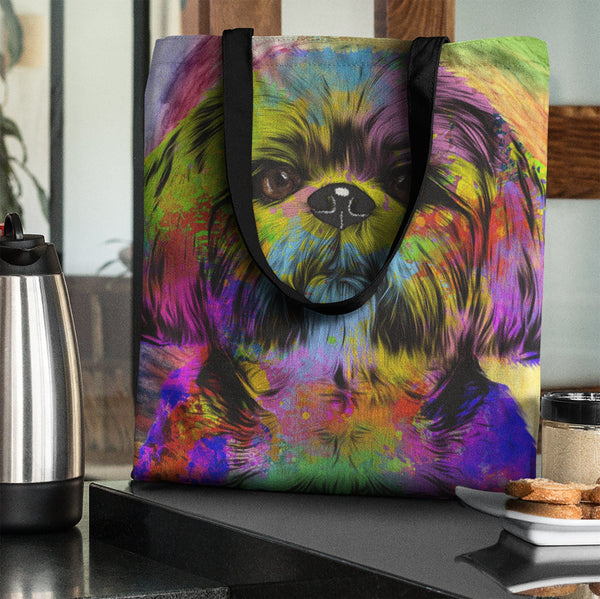 GORGEOUS POP ART SHIH TZU CANVAS TOTE - NEW BIGGER SIZE