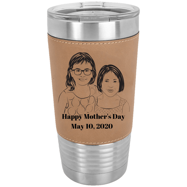 CUSTOM PHOTO POLAR CAMEL 20 oz Laser Etched Leatherette Tumbler - with YOUR PHOTO - 5 colors to choose from