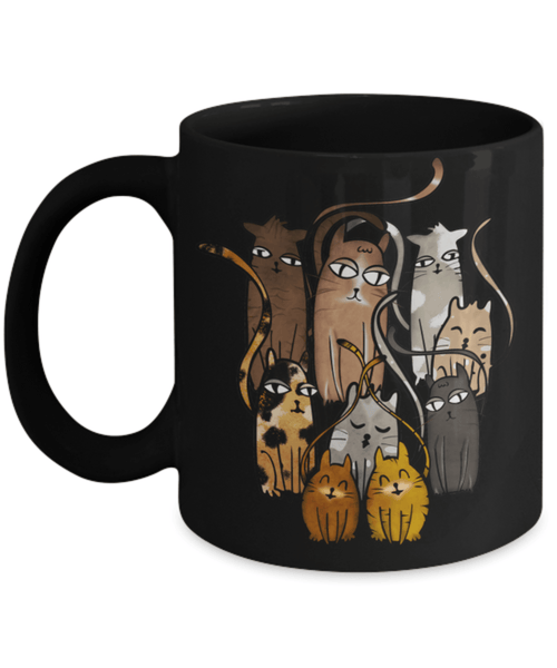 9 CUTE CATS MUG - COMES IN BLACK TOO