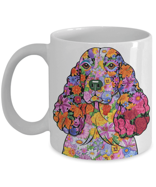 FABULOUS FLOWER SPRINGER SPANIEL WHITE MUG - DESIGN ON BOTH SIDES