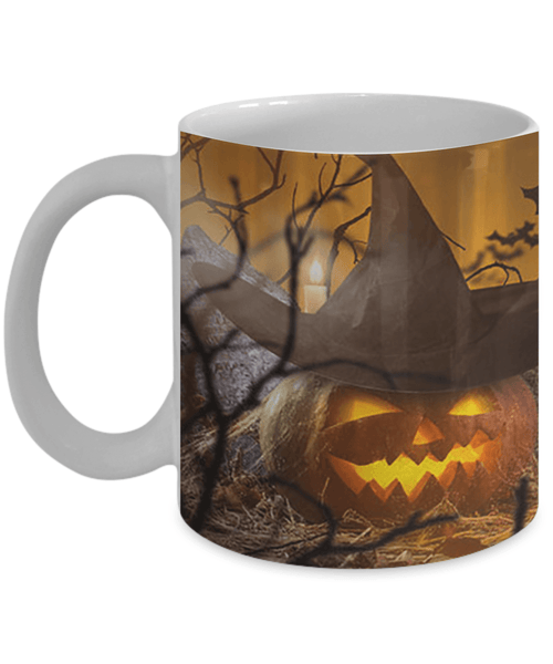 HALLOWEEN SCARY PUMPKINS 11 OZ MUG - WRAP DESIGN - 2 COLORS