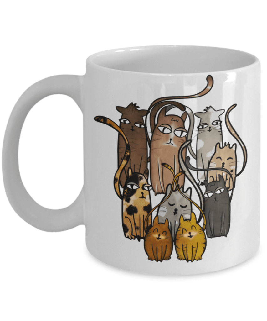 9 CUTE CATS MUG - COMES IN BLACK TOO