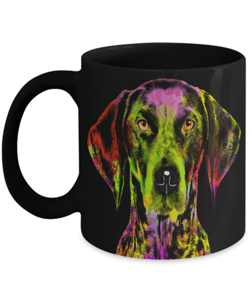 GORGEOUS POP ART GERMAN POINTER BLACK MUG - DESIGN ON BOTH SIDES