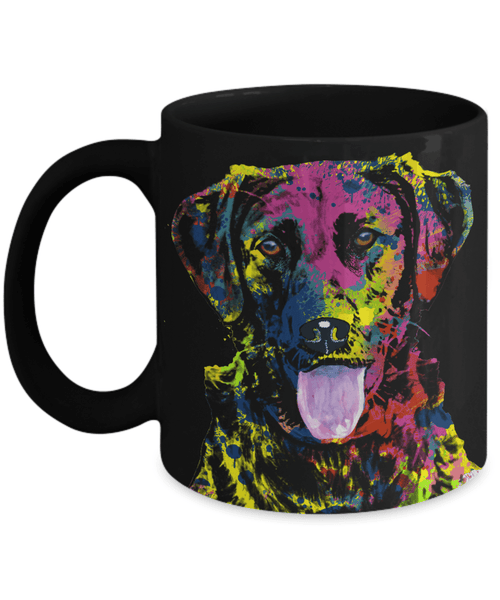 GORGEOUS POP ART LABRADOR BLACK MUG - DESIGN ON BOTH SIDES