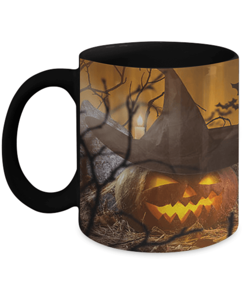 HALLOWEEN SCARY PUMPKINS 11 OZ MUG - WRAP DESIGN - 2 COLORS