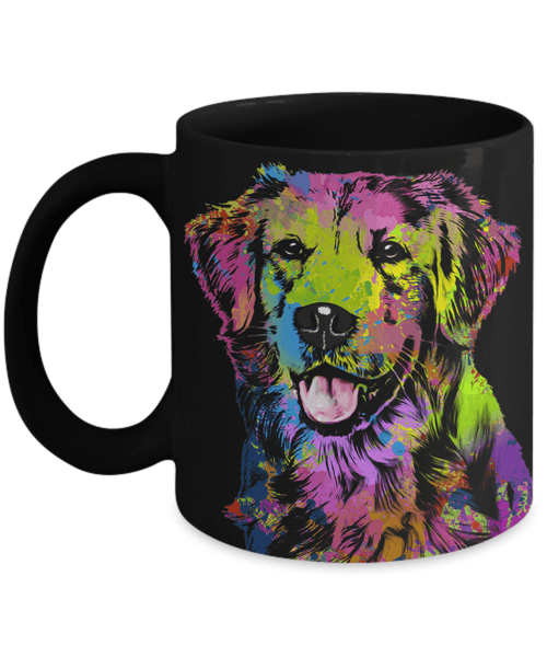 GORGEOUS POP ART GOLDEN BLACK MUG - DESIGN ON BOTH SIDES