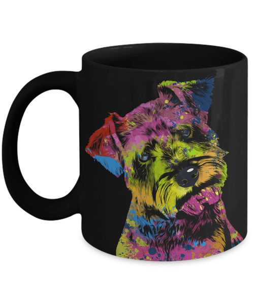 GORGEOUS POP ART SCHNAUZER BLACK MUG - DESIGN ON BOTH SIDES
