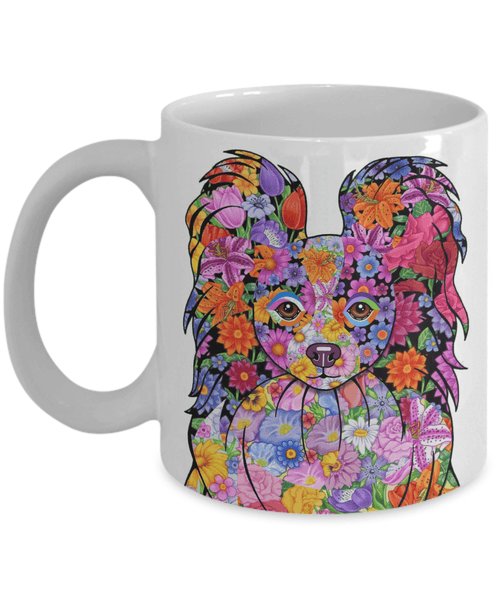 FABULOUS FLOWER PAPILLON WHITE MUG - DESIGN ON BOTH SIDES