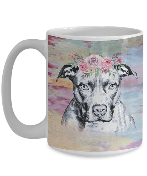 BEAUTIFUL BOHO PIT BULL FULL WRAP MUG - 11 oz and 15 oz sizes