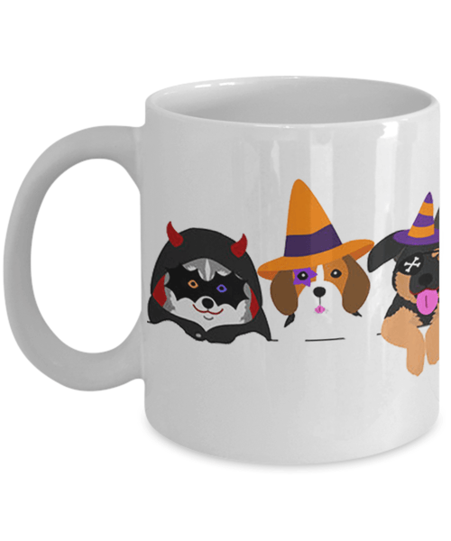 FUN HALLOWEEN DOGS 11 OZ MUG - WRAP DESIGN