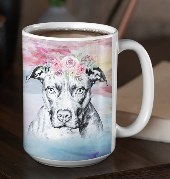 BEAUTIFUL BOHO PIT BULL FULL WRAP MUG - 11 oz and 15 oz sizes