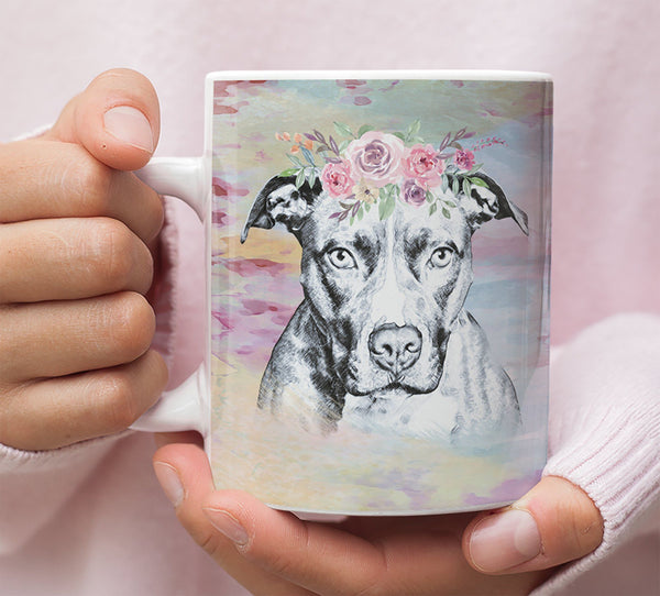 BEAUTIFUL BOHO PIT BULL FULL WRAP MUG - 11 oz and 15 oz sizes