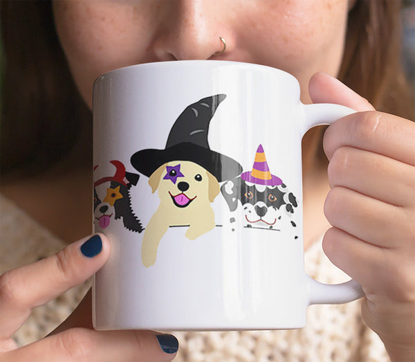 FUN HALLOWEEN DOGS 11 OZ MUG - WRAP DESIGN