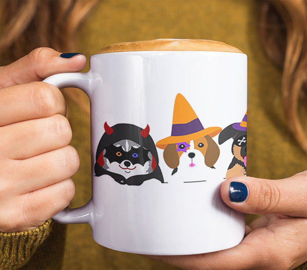 FUN HALLOWEEN DOGS 11 OZ MUG - WRAP DESIGN