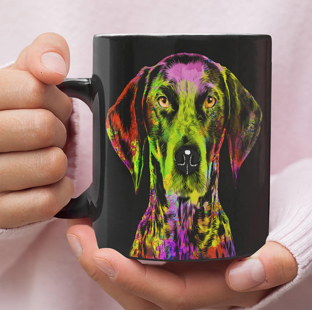 GORGEOUS POP ART GERMAN POINTER BLACK MUG - DESIGN ON BOTH SIDES