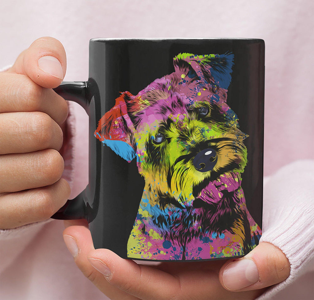 GORGEOUS POP ART SCHNAUZER BLACK MUG - DESIGN ON BOTH SIDES