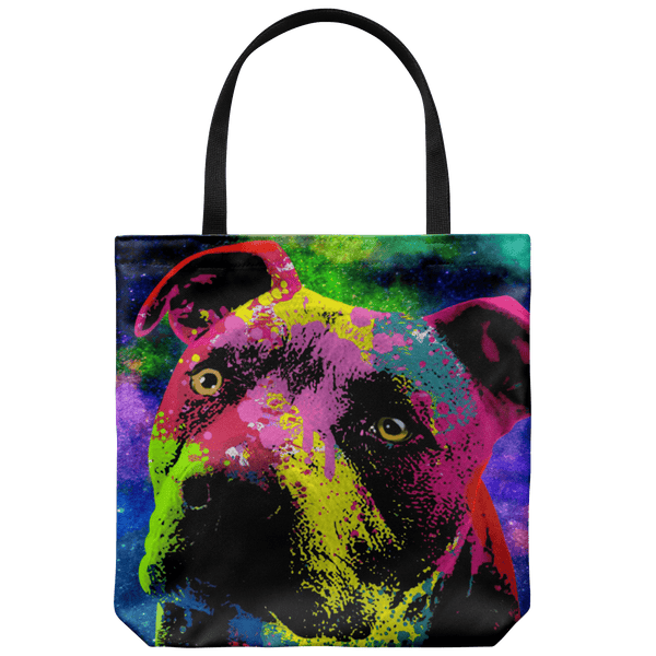 POP ART PIT BULL CANVAS TOTE