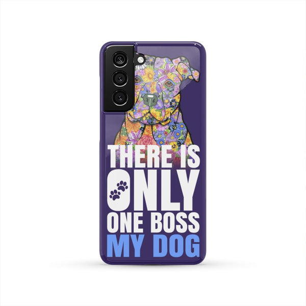 ONE BOSS PIT BULL HARD PHONE CASE, 28+ GALAXY & iPHONE MODELS