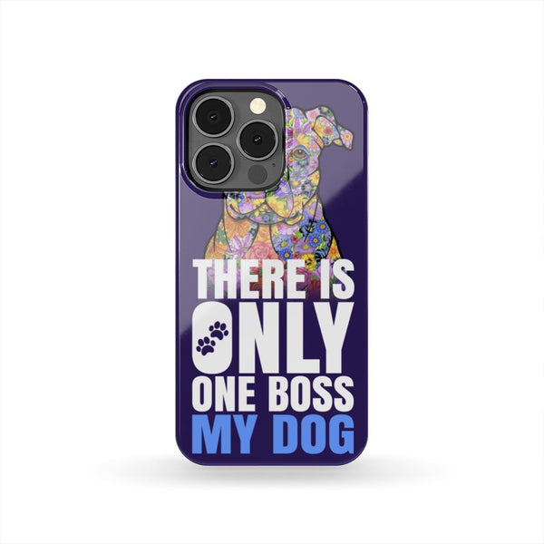 ONE BOSS PIT BULL HARD PHONE CASE, 28+ GALAXY & iPHONE MODELS