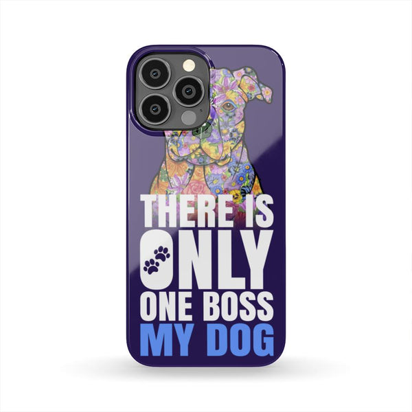 ONE BOSS PIT BULL HARD PHONE CASE, 28+ GALAXY & iPHONE MODELS