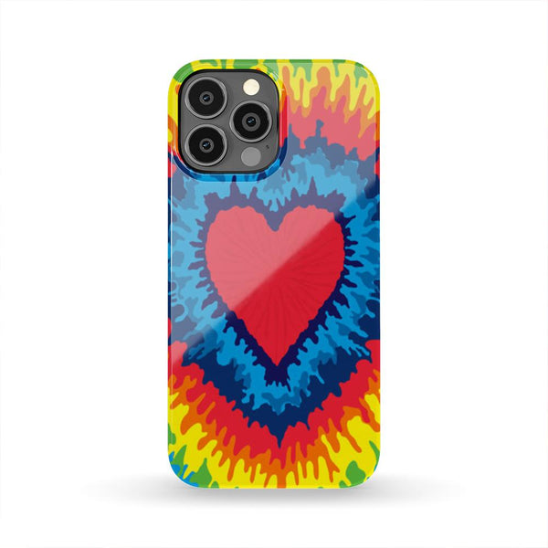 AWEOME HEART TIE DYE HARD PHONE CASE, 22 MODELS SUPPORTED!