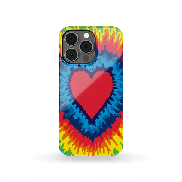 AWEOME HEART TIE DYE HARD PHONE CASE, 22 MODELS SUPPORTED!
