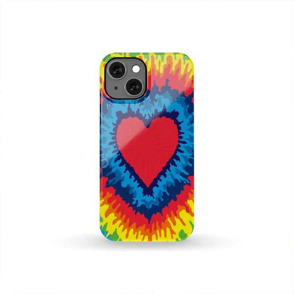 AWEOME HEART TIE DYE HARD PHONE CASE, 22 MODELS SUPPORTED!