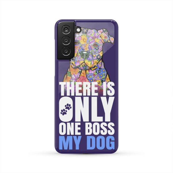 ONE BOSS PIT BULL HARD PHONE CASE, 28+ GALAXY & iPHONE MODELS