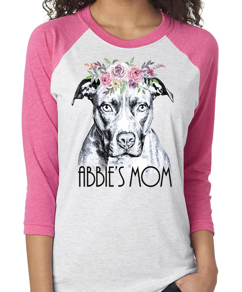 BEAUTIFUL BOHO PIT BULL RAGLAN TEE - UP TO 3XL - 3 COLORS - PERSONALIZATION INSTRUCTIONS BELOW