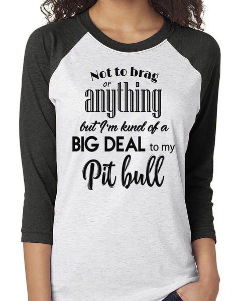 NOT TO BRAG PIT BULL RAGLAN TEE - UP TO 3XL - 3 COLORS