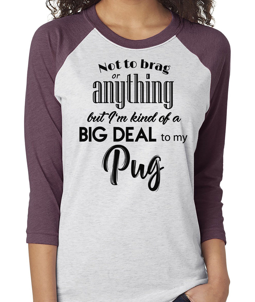 NOT TO BRAG PUG RAGLAN TEE - UP TO 3XL - 3 COLORS