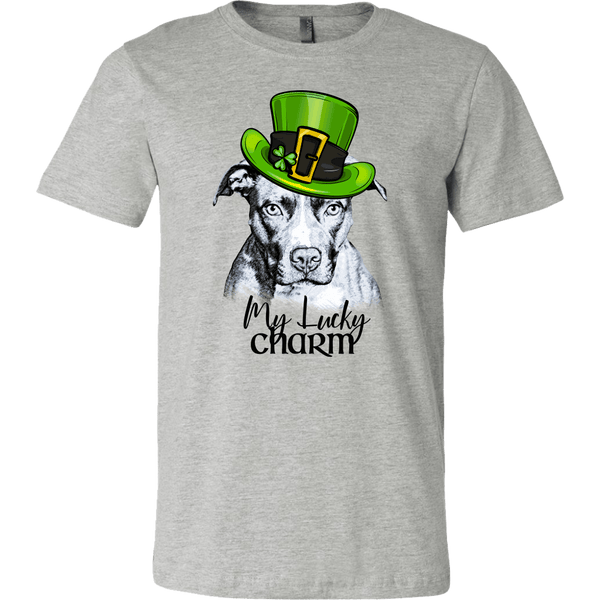 MY LUCKY CHARM PIT BULL HEATHER COLORED BELLA CANVAS TEES - SIZES TO 3XL - 2 COLORS